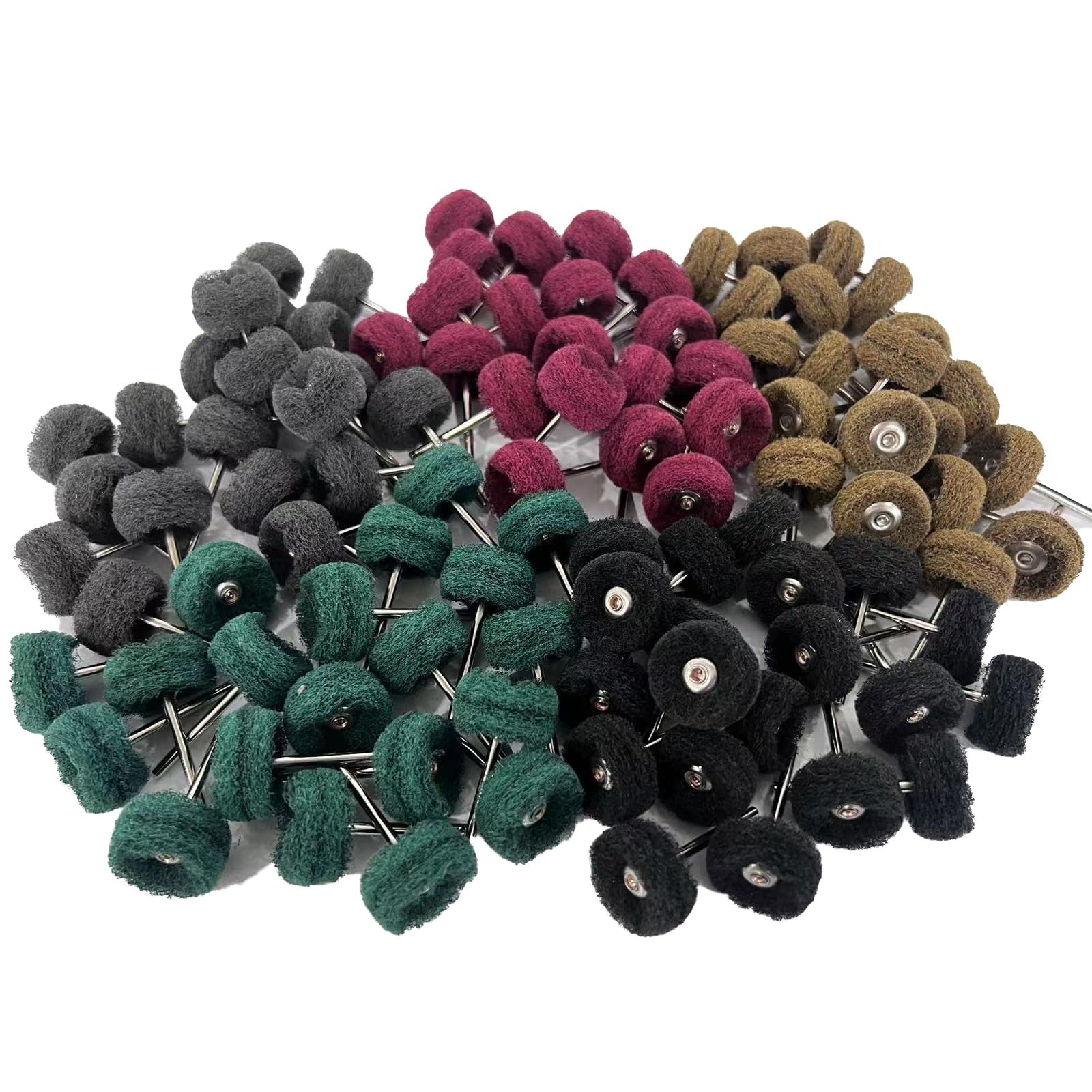 Buffing Wheel 100 Pack Abrasive Polishing Deburring Wheels Metal Polishing Ki…