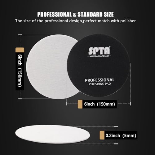 5 Pcs 6”(150mm) Car Glass Polishing Discs Microfiber Polishing 6 Inch(150mm)