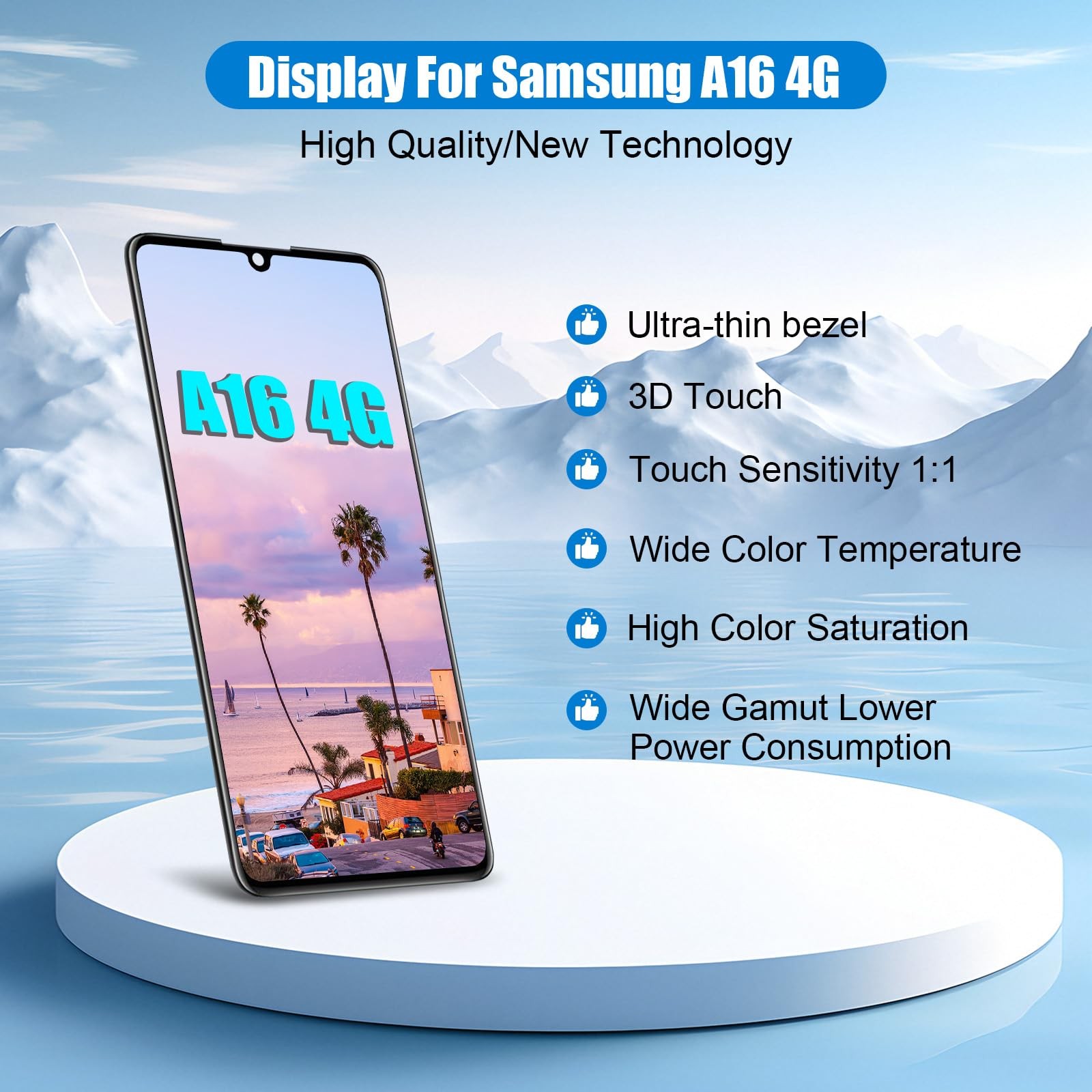 Samsung Galaxy A16 4G Screen Replacement LCD Display Touch Assembly Frame SM-A16