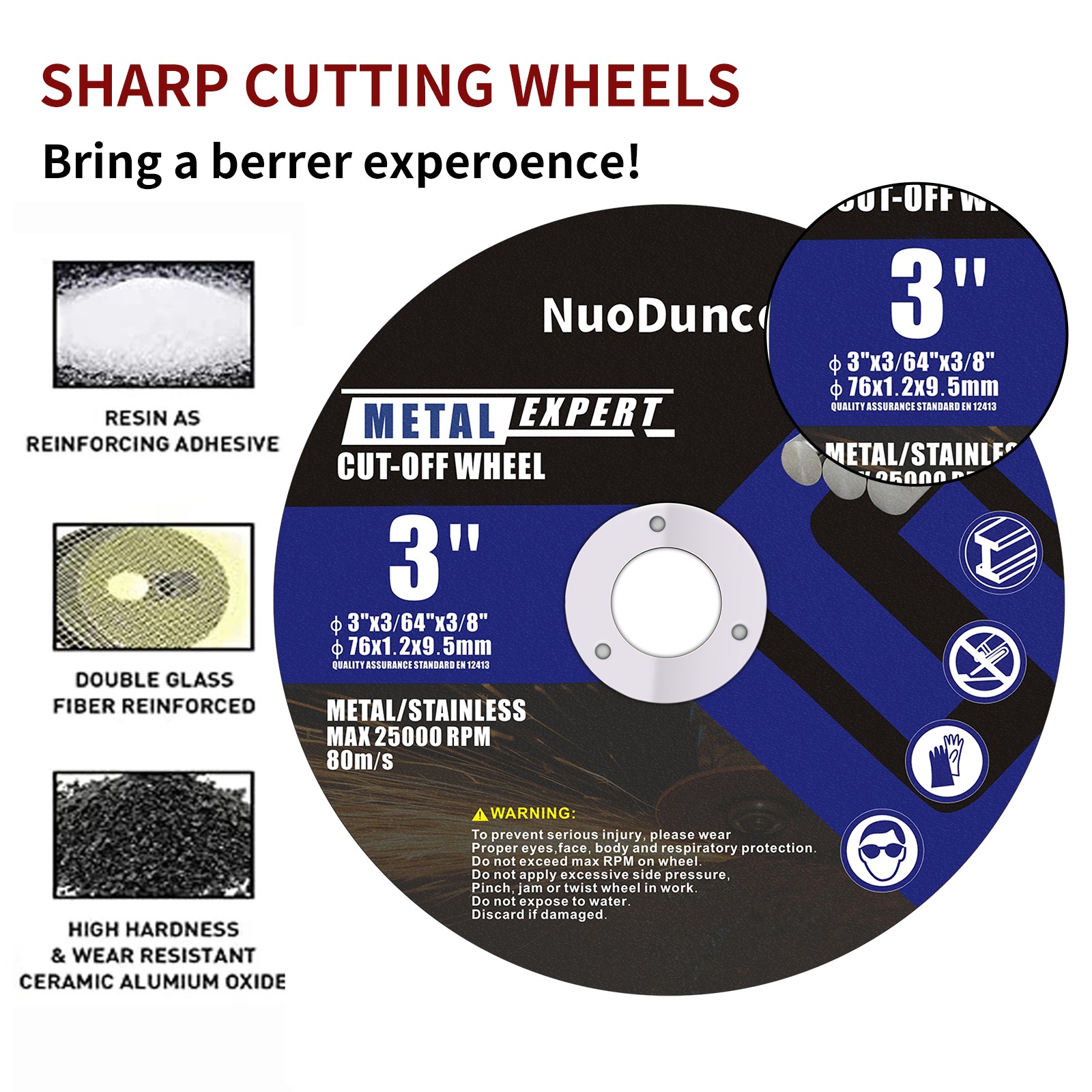 3Inch Metal Cutting Disc Mini Saw Blade Cut-0ff Wheel With Mounting Mandrel 5pcs