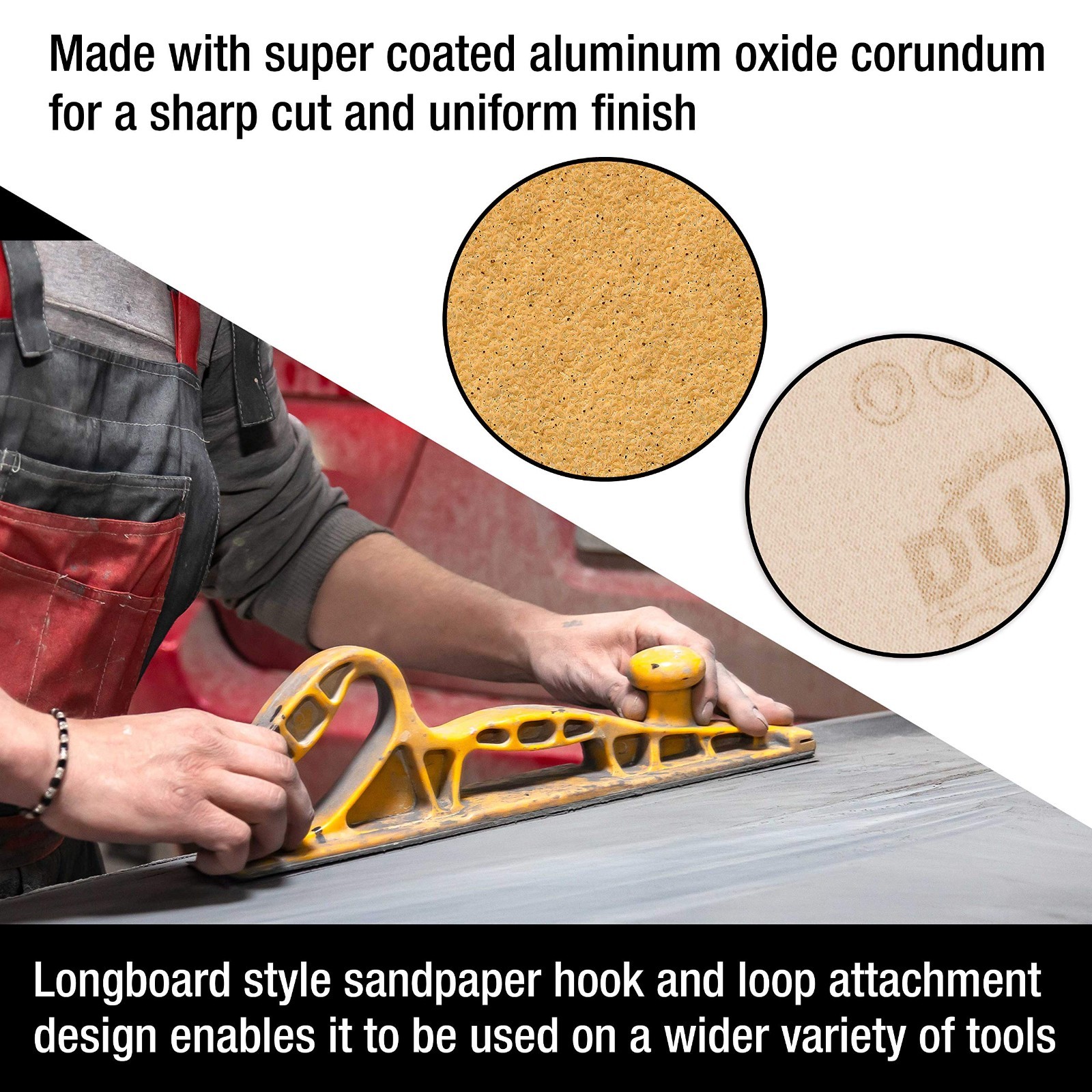 40 Grit Hook & Loop Sandpaper Roll – 2.75″ x 12 Yards for Woodworking & Auto Use
