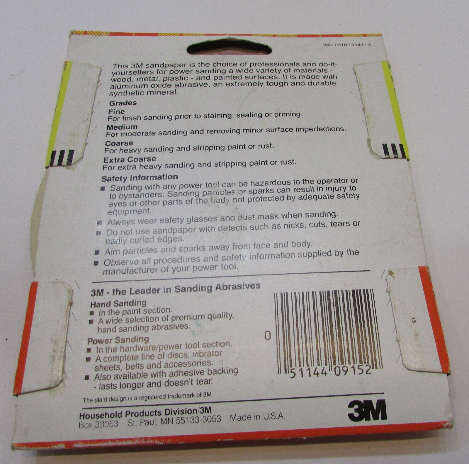 New Vintage 1990s Power Sanding Sandpaper 3M 9152 Five Disks 5″ dia Center Mount