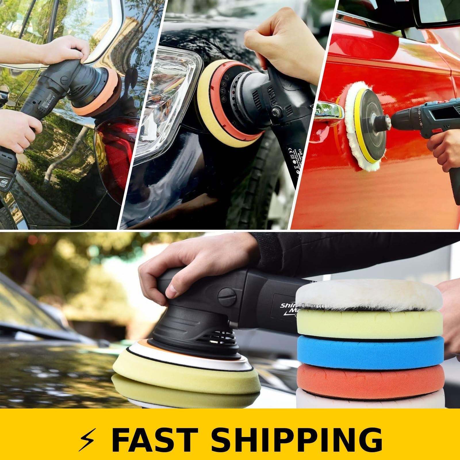 IPELY 6 Pcs 6 Inch Buffing Pads for Polishing and Waxing