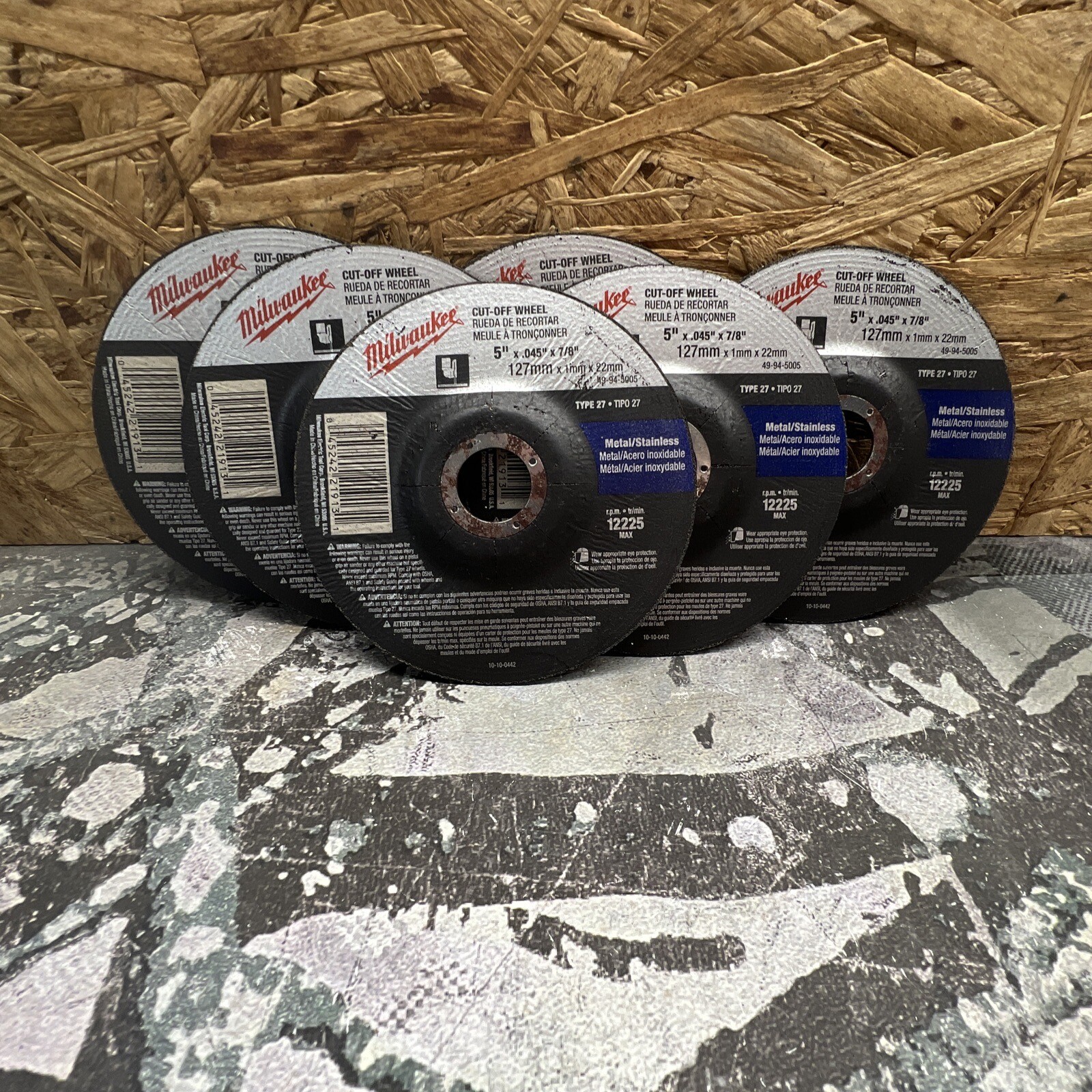 2 PACK Milwaukee 49-94-5005 Cutting Wheel 5 X .045 X 7/8 Type 27