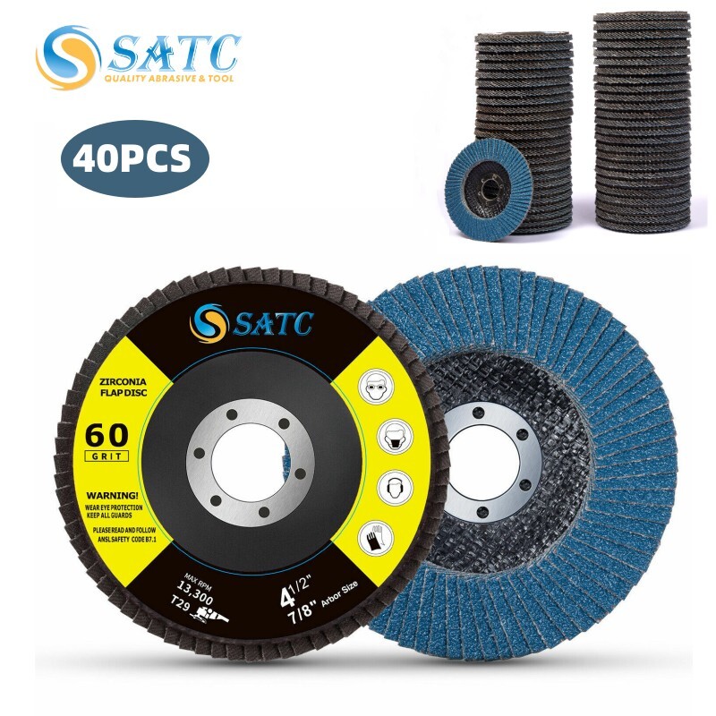 40PACK 4-1/2″ 60 Grit Zirconia Flap Discs 4.5 x7/8″ Angle Grinder Sanding Wheels