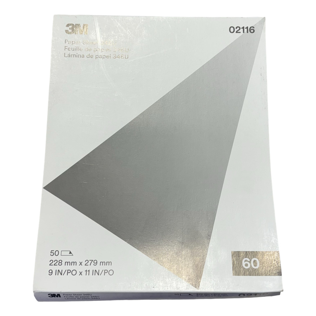 3M 9″ x 11″ Sandpaper Sheets 346U Coarse Ceramic Alumina 50 Sheets