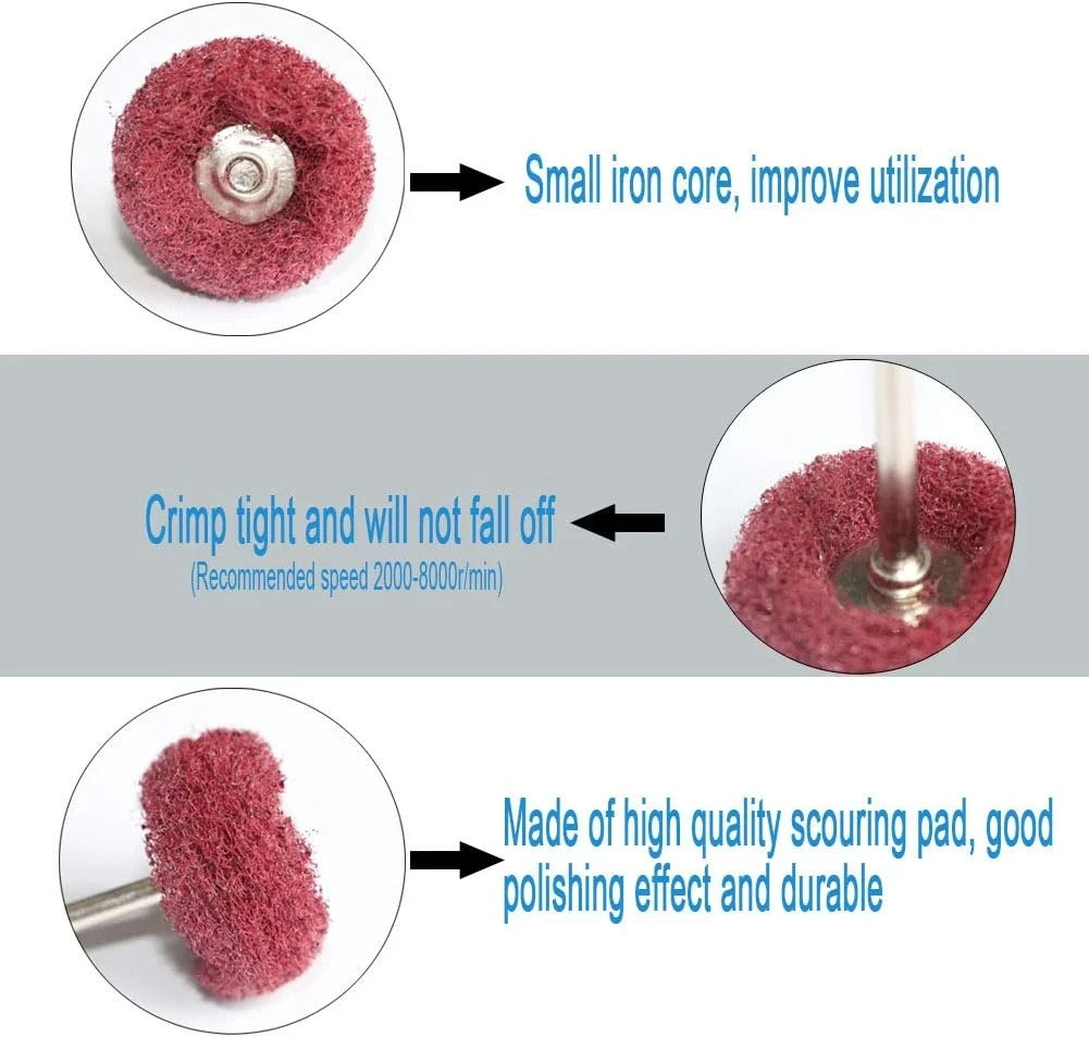50PCS Abrasive Buffing Polishing Wheel Set for Rotary Tools Rust Removal 3mm