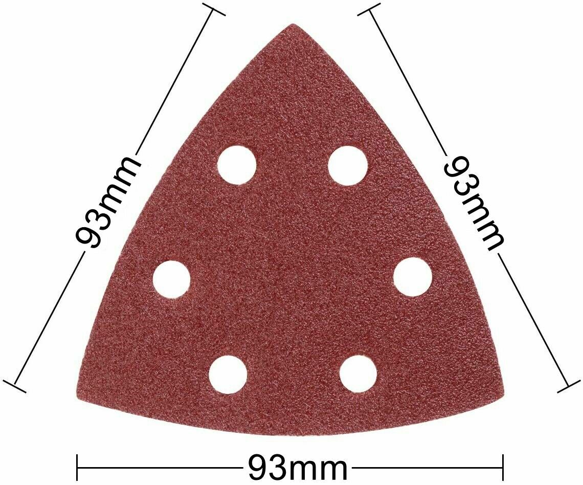 100PCS Triangle Sanding Pads for Oscillating Multi-Tool Hook Loop Sandpaper Disc