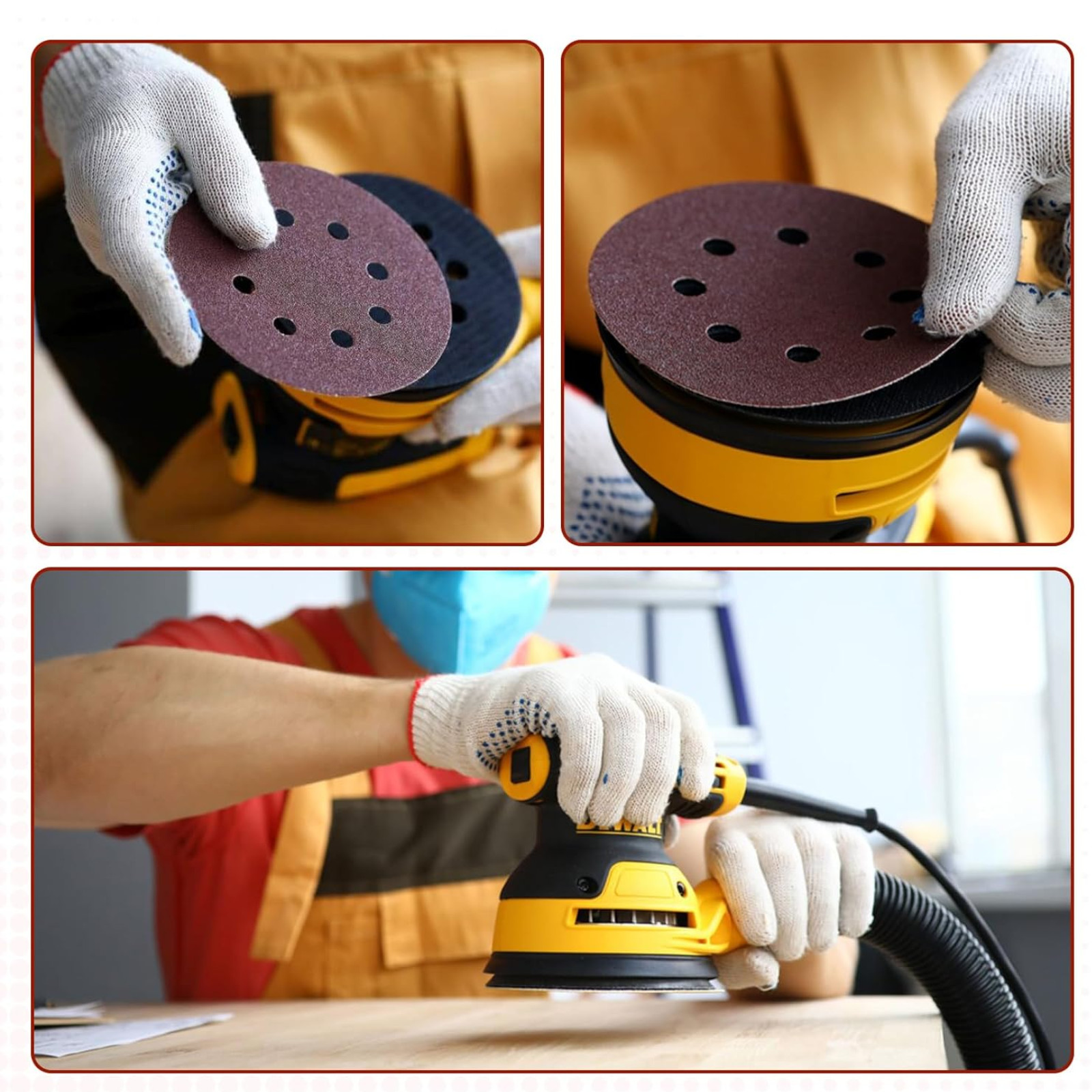 70 PCS 5 Inch Hook and Loop Sanding Discs Set – 9 Grit Levels for Orbital Sander