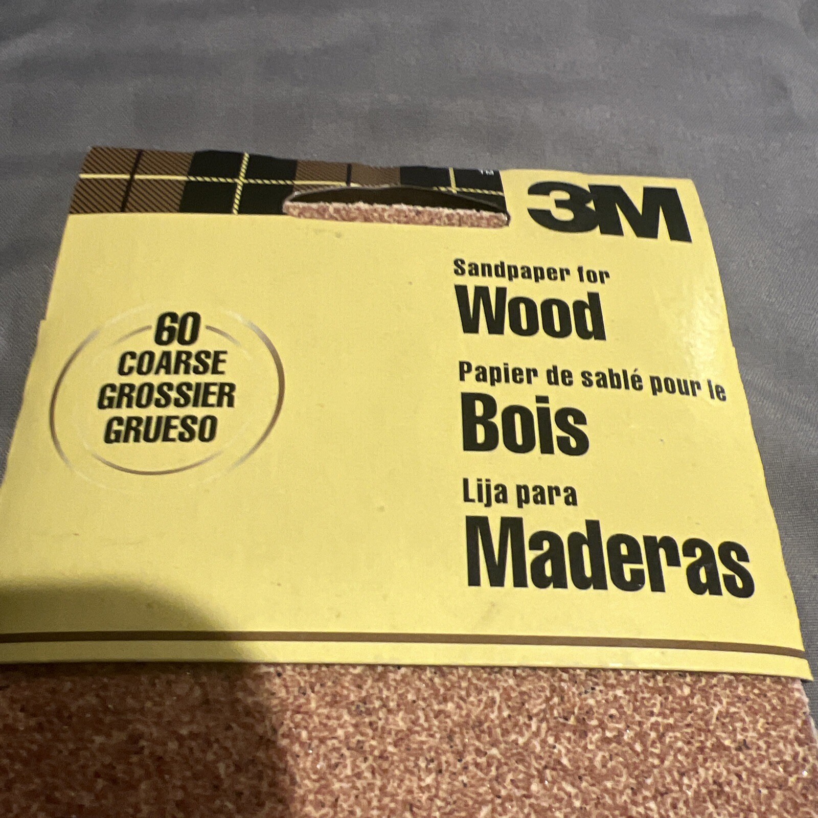 3M Sandpaper, 9 in x 3-2/3 in, 60 Grit, Coarse Grade, 5 pack