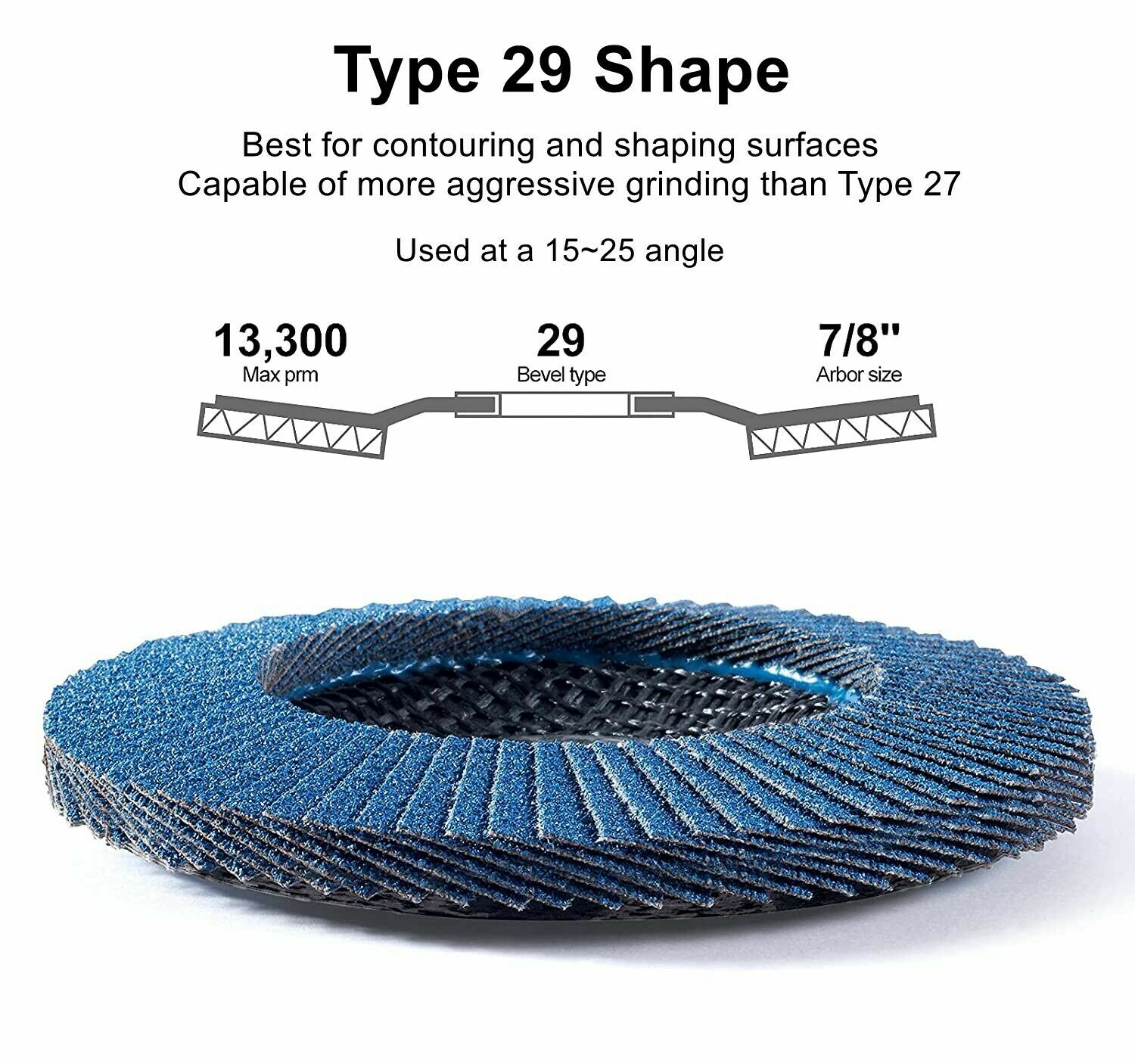 10 FLAP GRINDING SANDING DISCS 115mm 4.5″ 60 GRIT ANGLE WHEEL