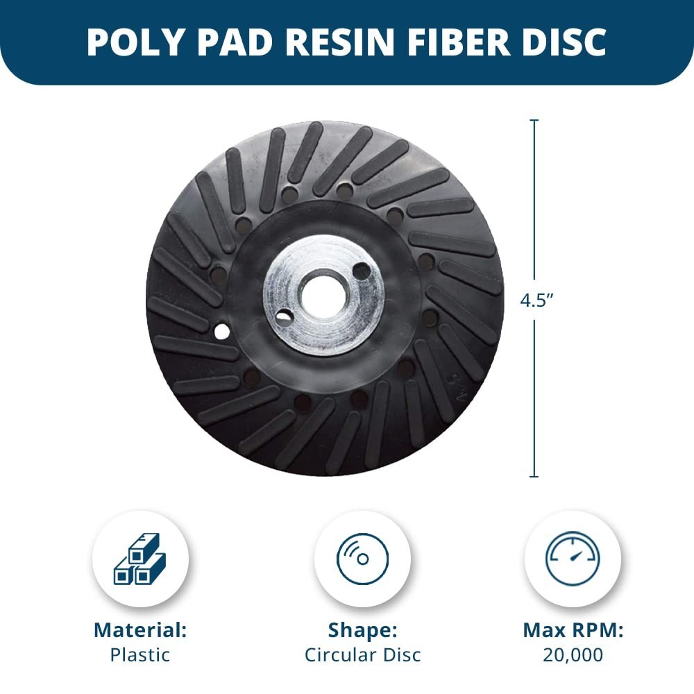 4 1/2 Inch Sanding Disc Backing Pads, Resin Fiber Disc Polishing Pad for Grin…