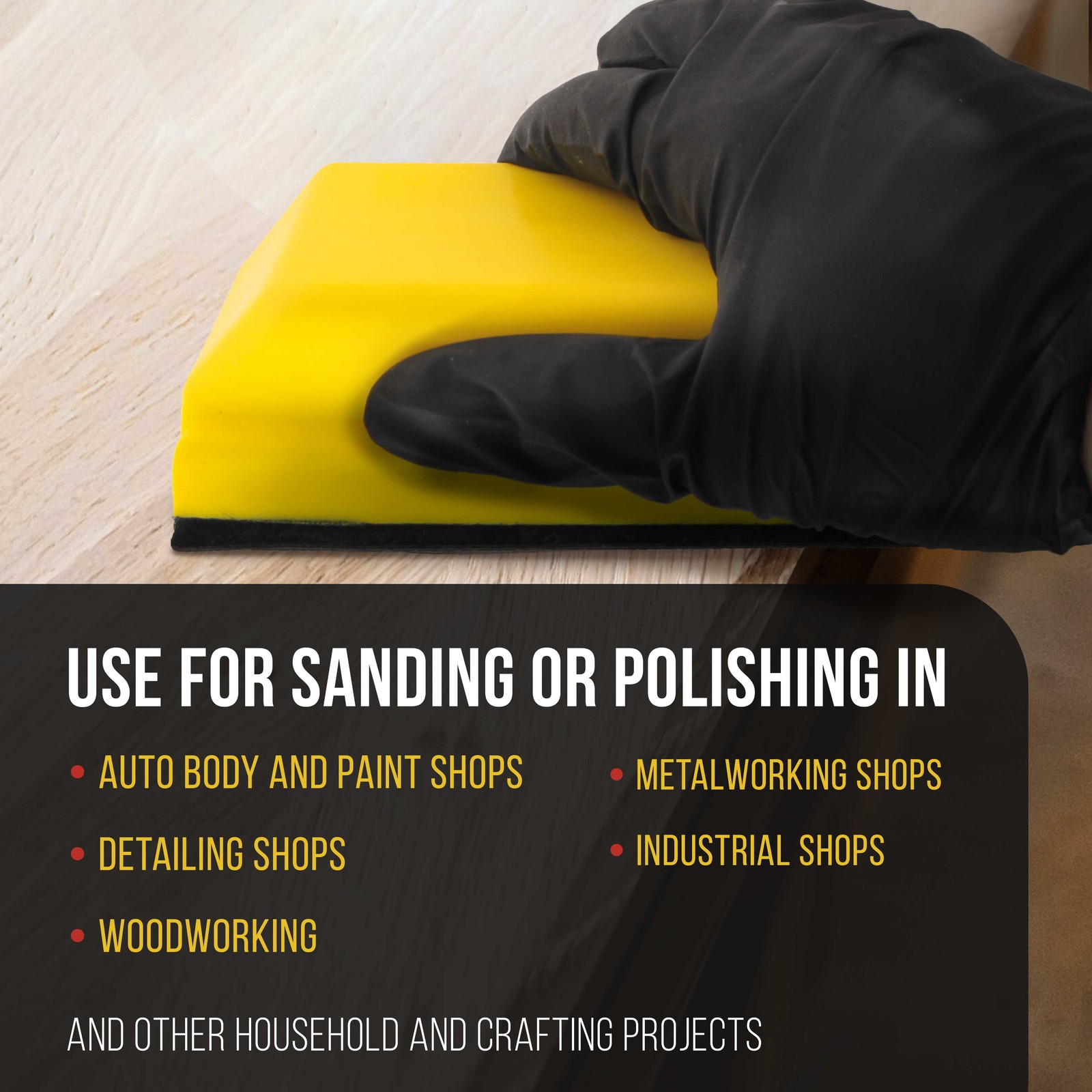 Rectangle 5″ Hand Sanding Block Pad, Hook & Loop Backing, PSA Adapter Sand Pad