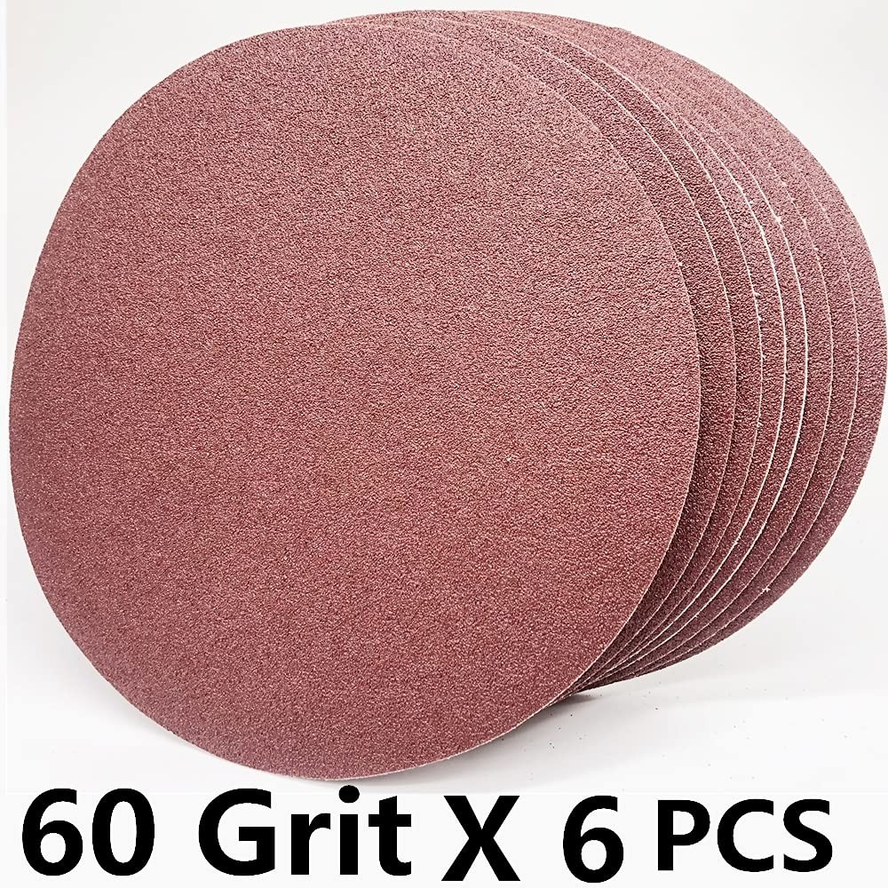 6 PCS 60 Grit 12 Inch 300mm PSA Self Adhesive Sanding Discs Aluminum Oxide