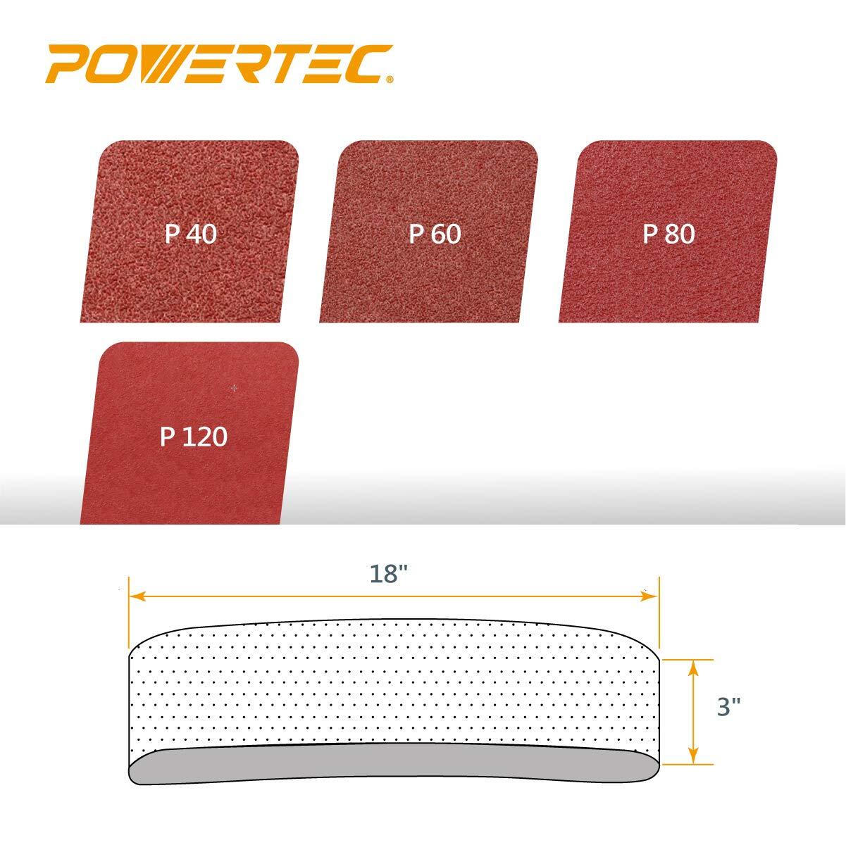 3 x 18 Inch Sanding Belts, 5 Each of 40/60/80/120 Grits, 20PK, Aluminum Oxide…