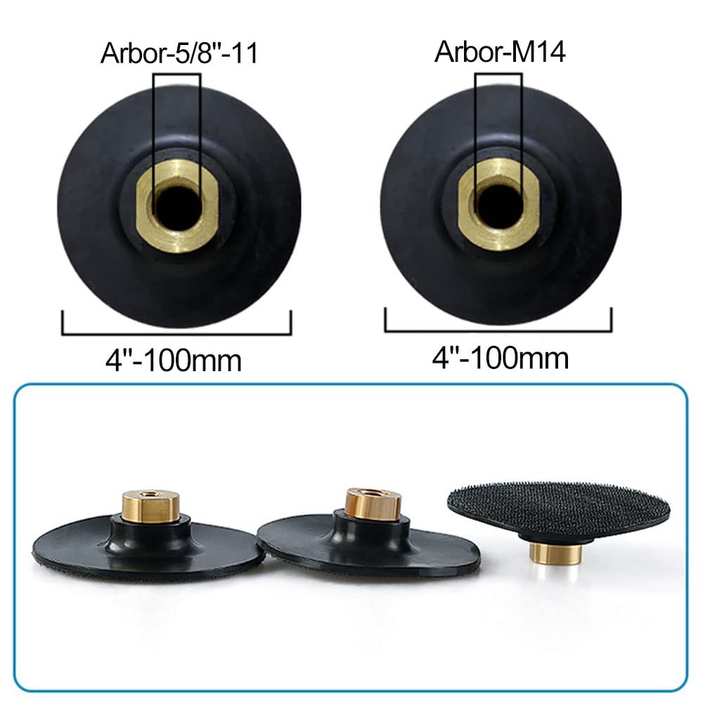 Hook and Loop Backer Pads,4 inch Hook and Loop Backing Pad for Grinder (2pcs-4″-