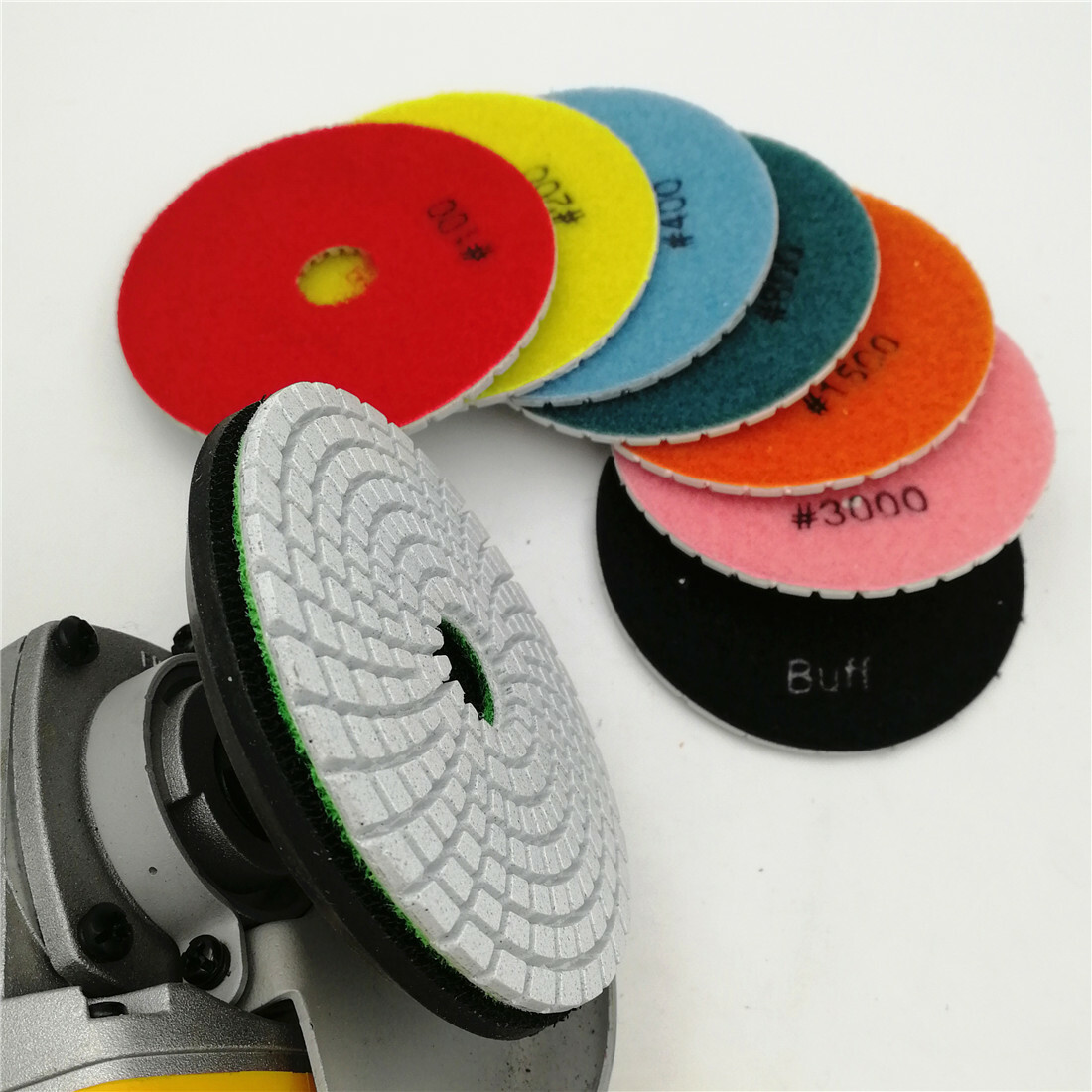 7pcs Diameter 4″ diamond flexible polishing pads bond Sanding Disc 100mm Wet