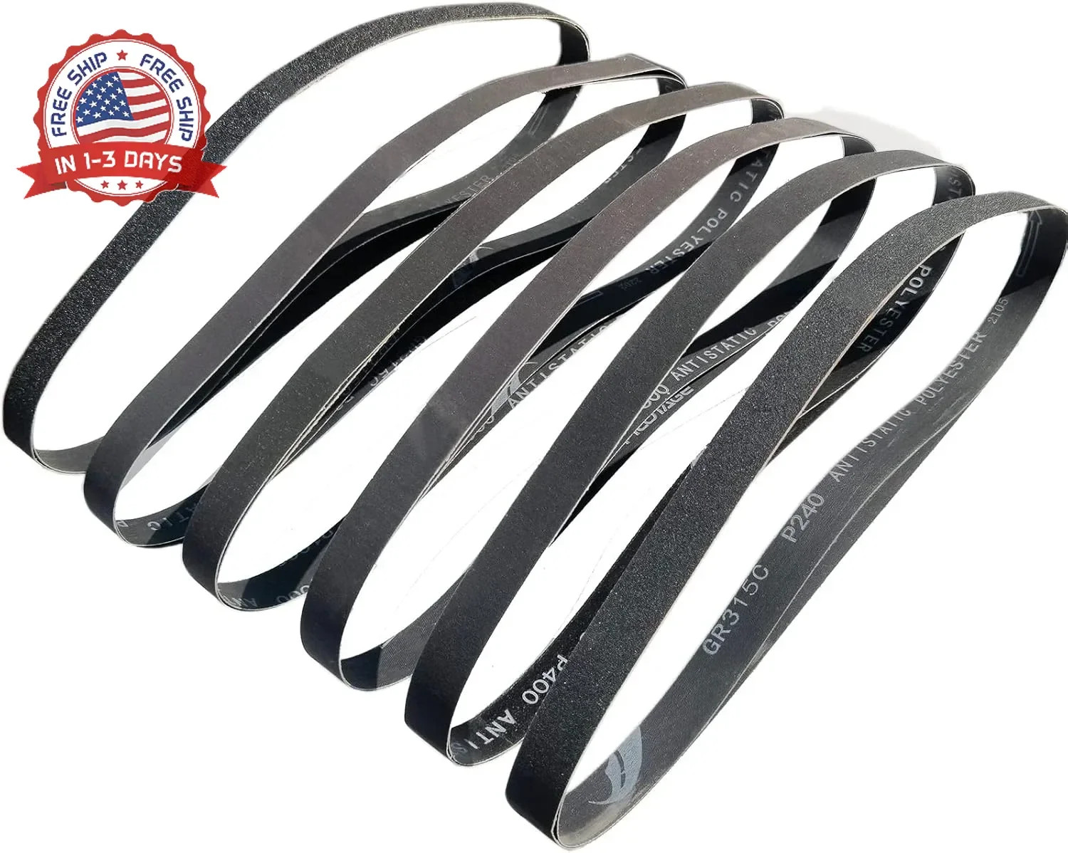 12 Pack 1 x 42 Inch Silicon Carbide Sanding Belts Assortment -120 240 400 600 80