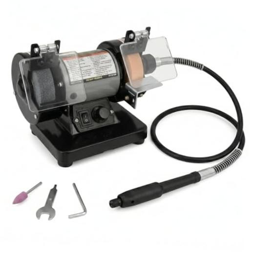 3″ Mini Bench Grinder and Polisher, Variable Speed Table Grinder for