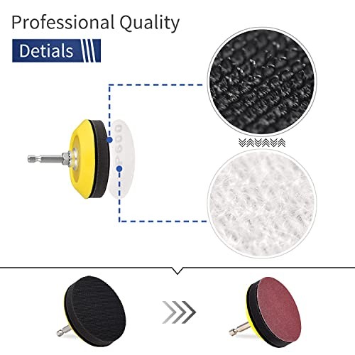 120Pack 3 Inch Polishing Pad for Drill Sanding Attachment Variety Kit with