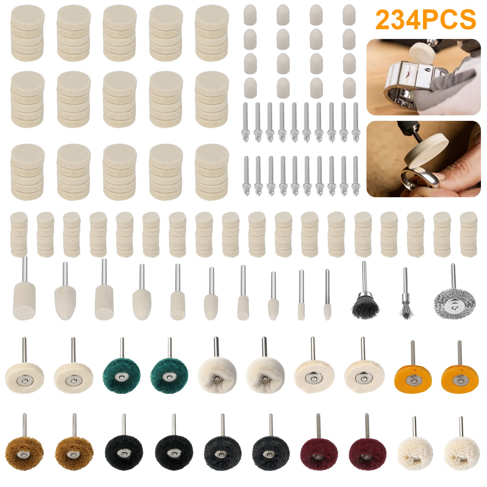 234PCS Polishing Buffing Wheel Kit for Dremel Rotary Tool Jewelry Glass Metal