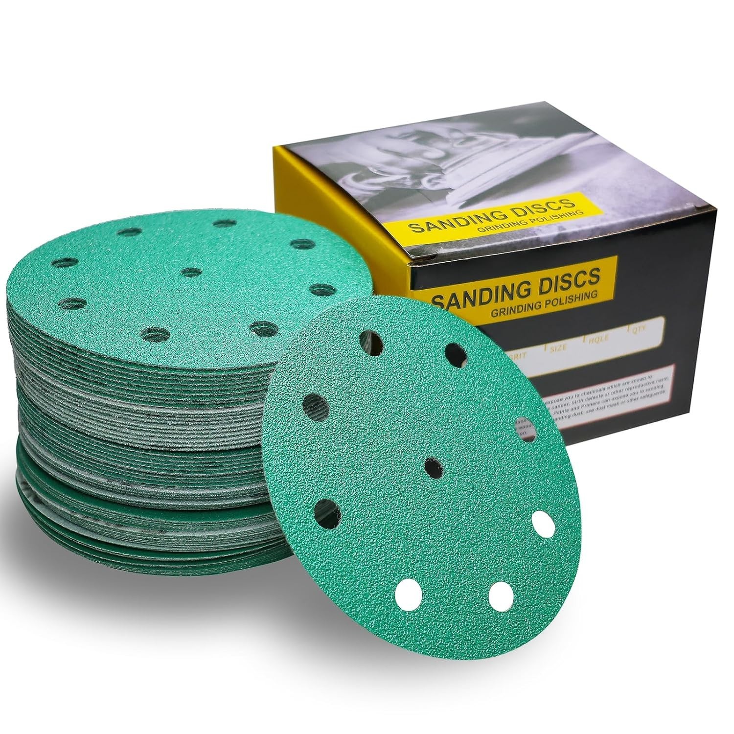 70 PCS 5-Inch 9-Hole Sanding Discs – 60/80/120/150/180/220/320 Grit – Heavy-D…