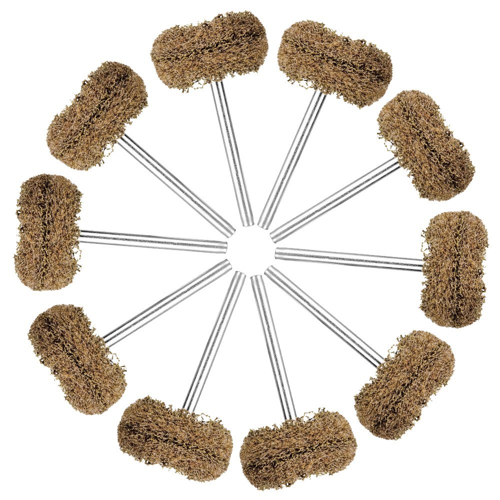 1″ Brown 120 Grit Abrasive Buffing Polishing Wheels Burr, 50 Pack