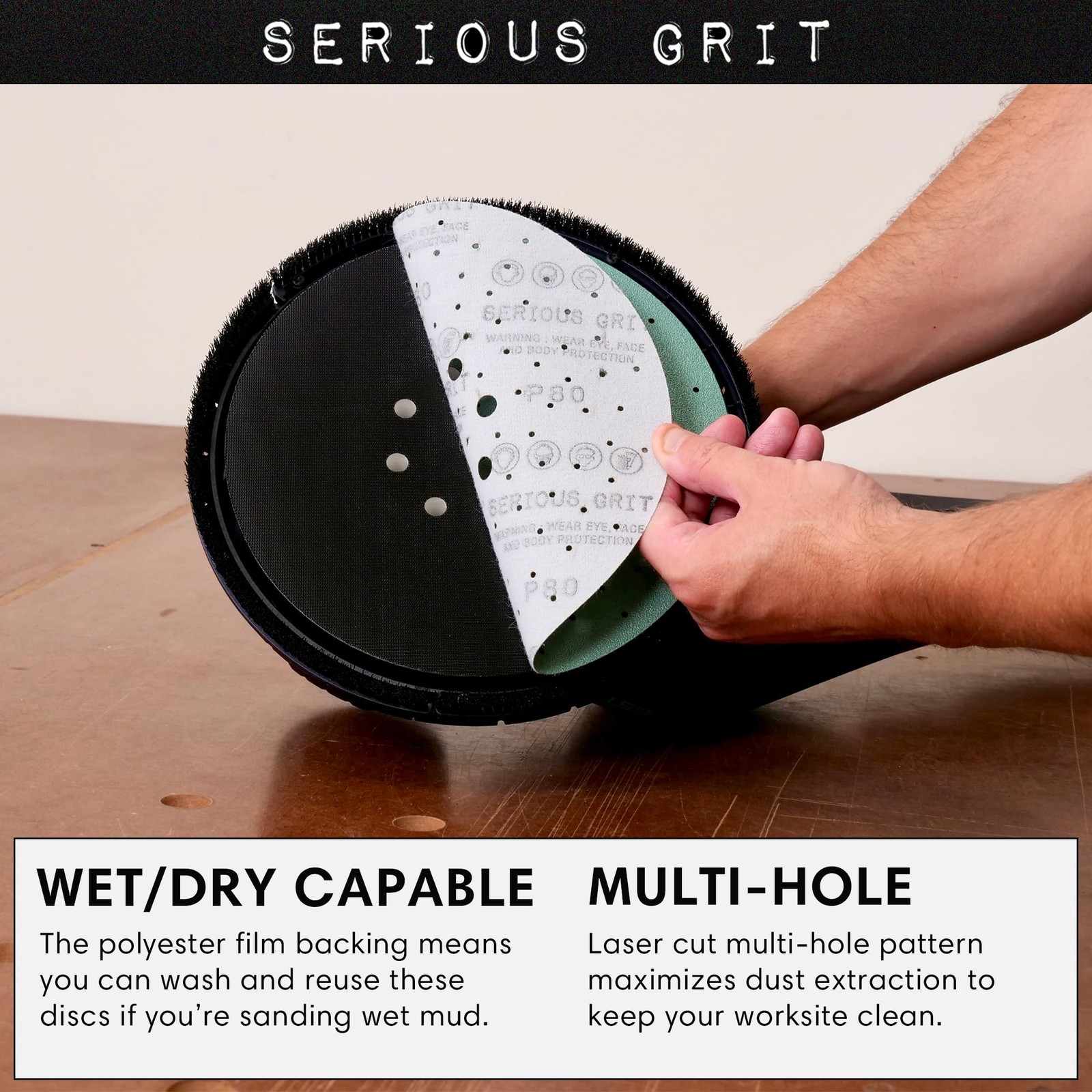 – 225mm (9-Inch) P220 Grit Drywall Sanding Discs – 25 Pack Box