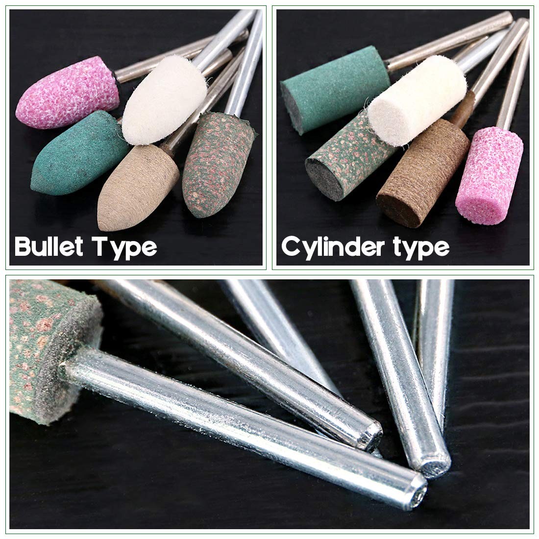 100Pcs Rotary Grinding Stone Bits Set Felt Polishing Buffing Wheel for Dremel…