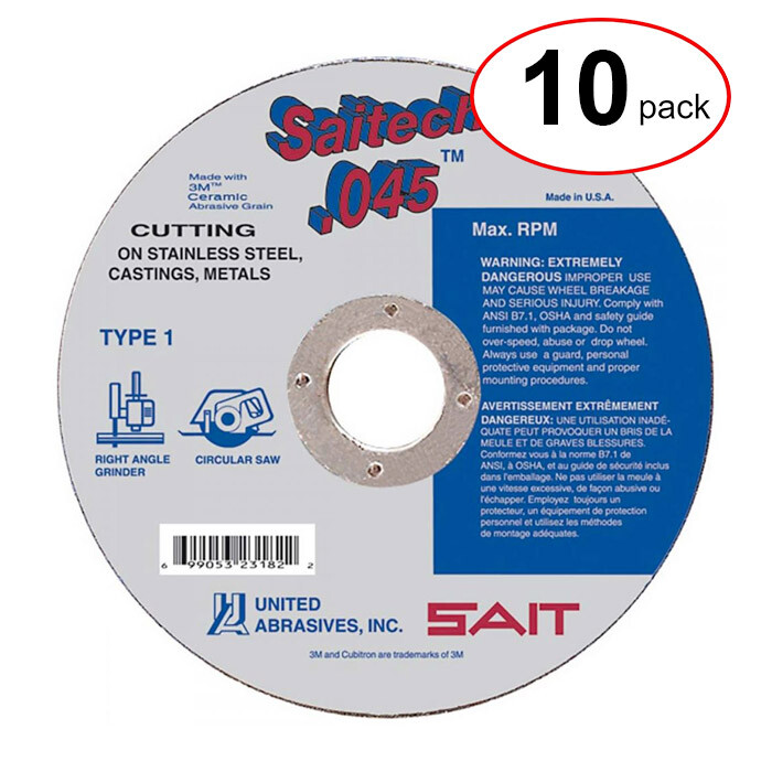 Sait 23174 4-1/2″ x .045″ x 7/8″ Metal Cut-Off Wheel (10pk)