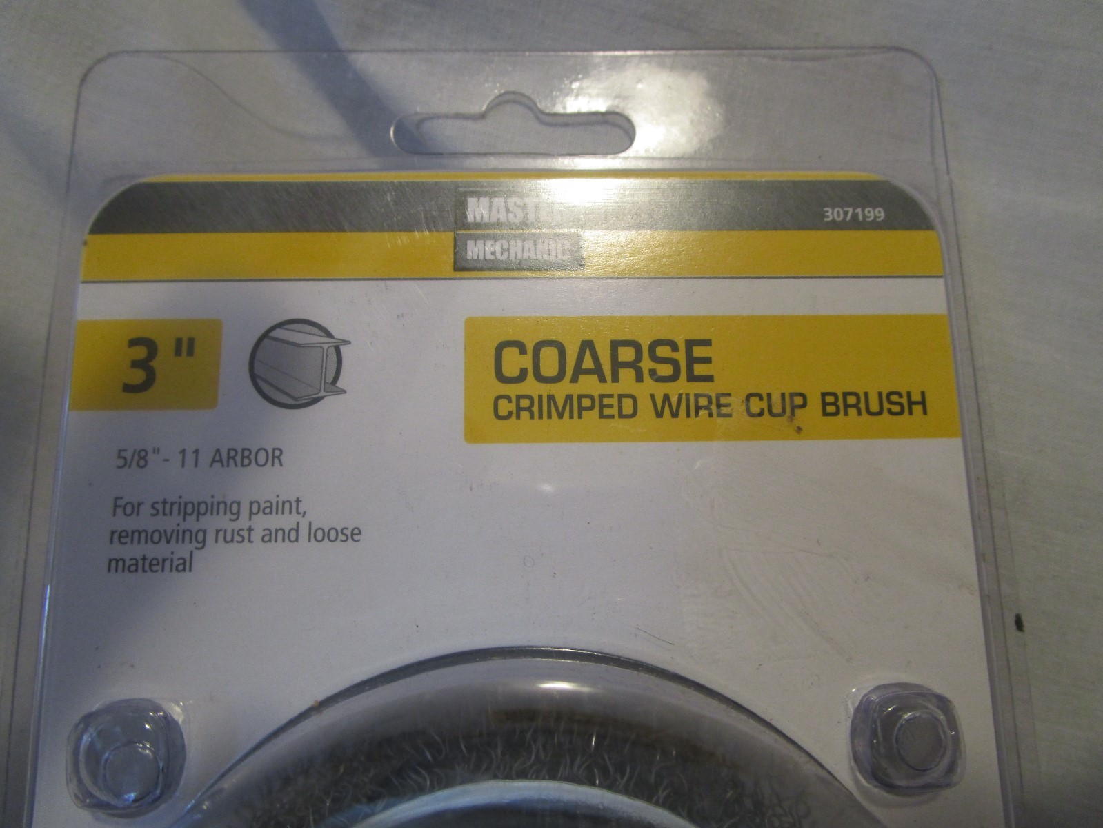 Master Mechanic 3″ Course Crimped Wire Cup Brush 307199. 5-8″-11 Arbor