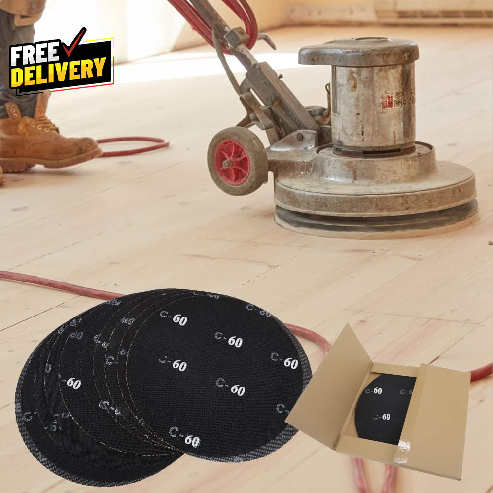 17 Inch Sanding Screen Discs 10 Pc 60 Grit Black Silicon Carbide Floor Sander