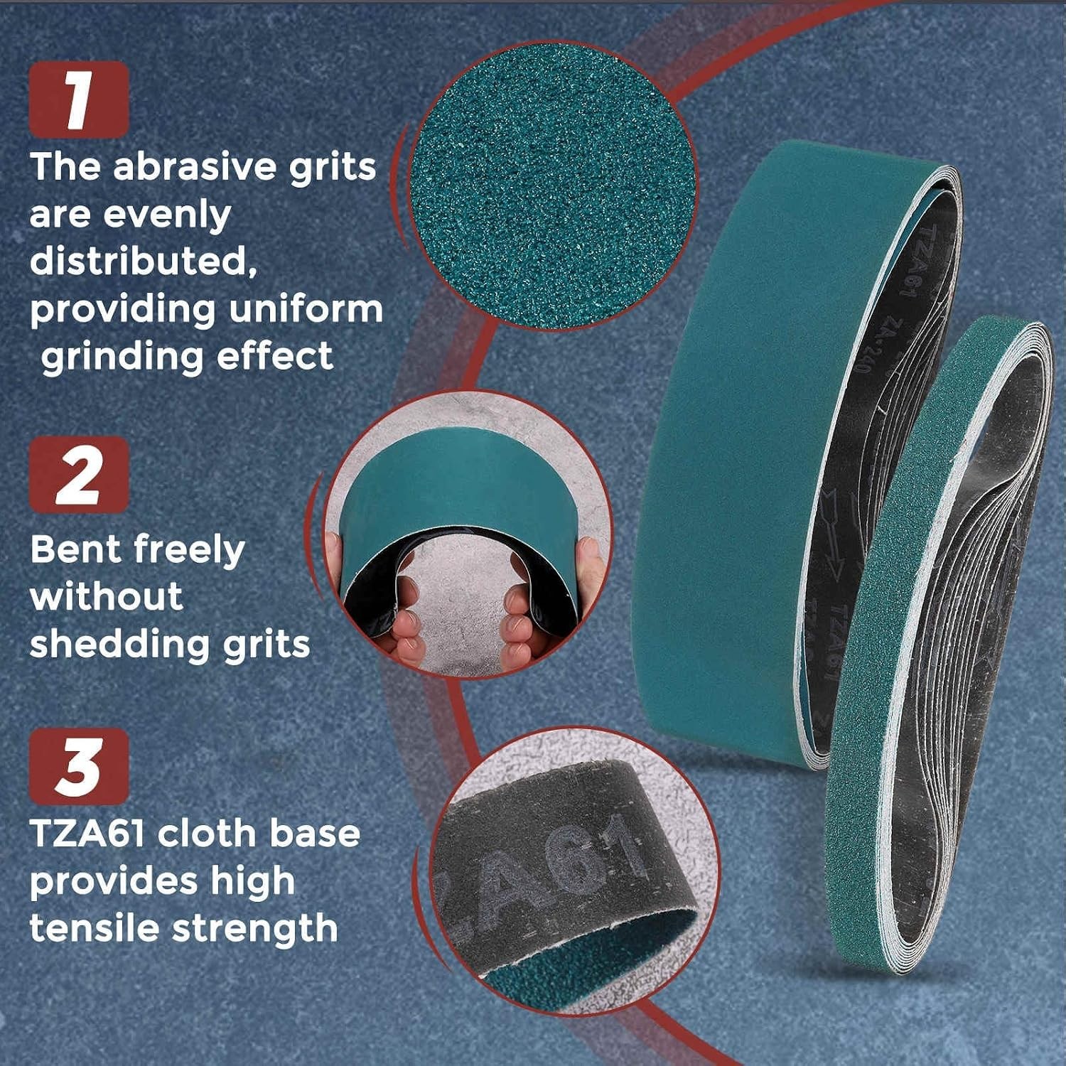 10-Pack Zirconia Sanding Belts 3/8 x 2 Inches – 40 Grit for Precision Grinding