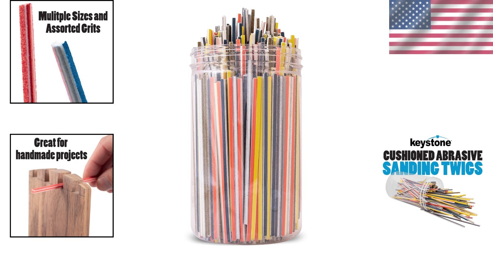 Assorted Sanding Sticks Set for Crafting & Woodworking