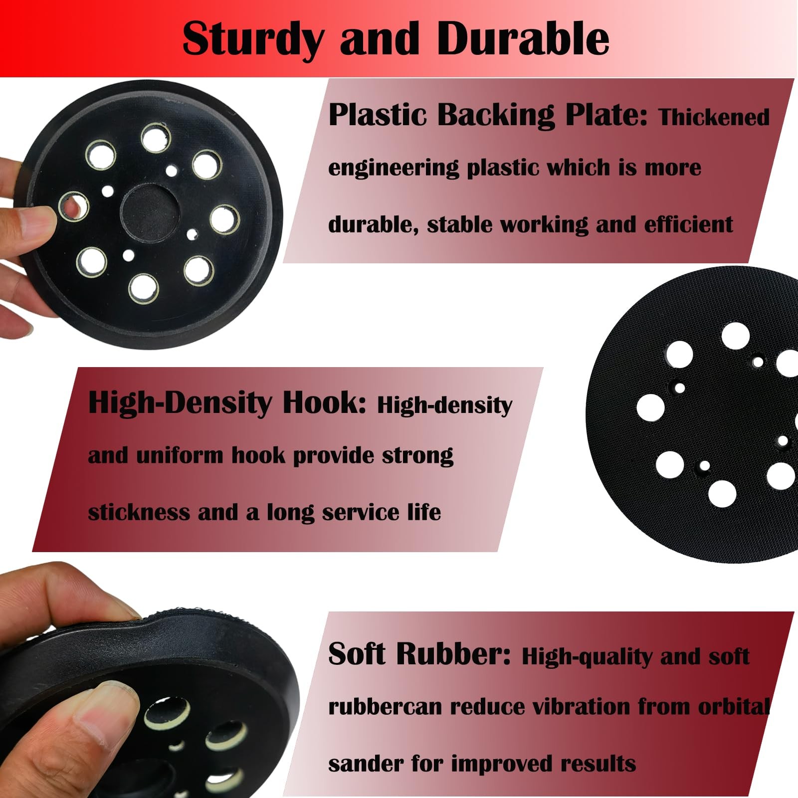2 Pack 5 Inch 8 Hole Hook-and-Loop Replacemet Sanding Pad for SKIL 5 inches