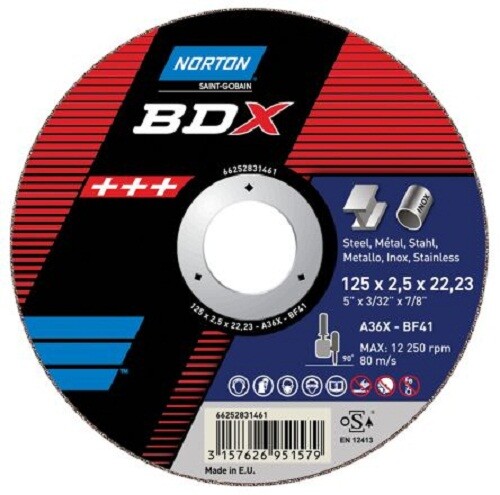 Norton BDX CUTTING DISCS 5Pcs 230mm Diameter, 3.2mm Thick, Aluminium Oxide