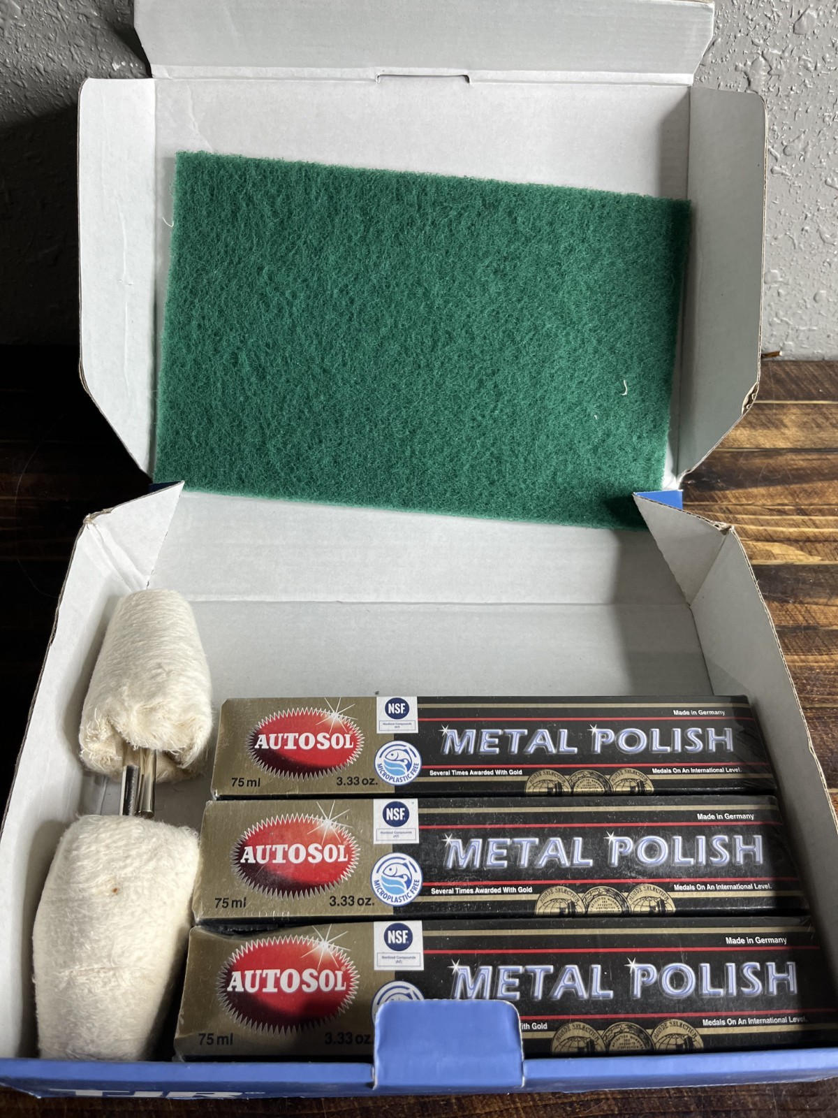 TJR Upgraded 6-Piece Metal Polishing Kit with Autosol Paste & Buffing Wheels