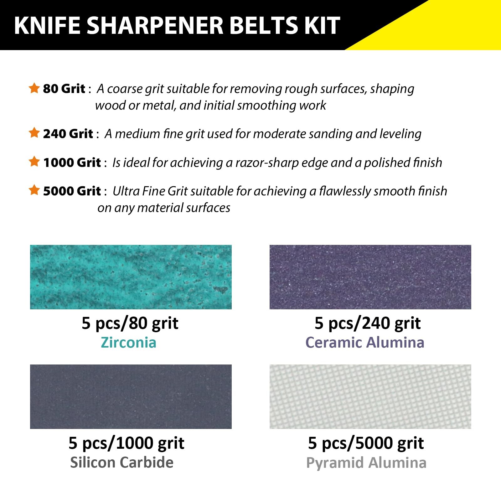 20 Pack 1/2″ x 12″ Replacement Sharpening Sanding Assorted Grit(20 Pack)