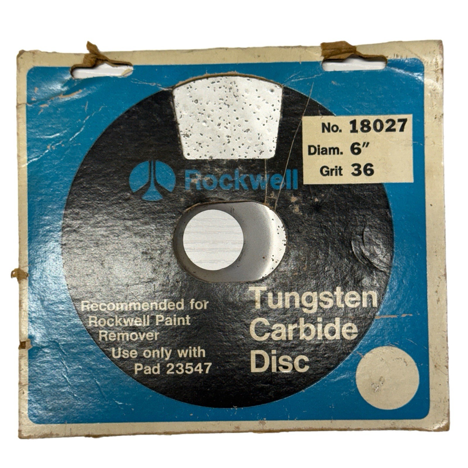 Rockwell Tungsten Carbide 6” Diameter 36 Grit Disc No. 18027 New