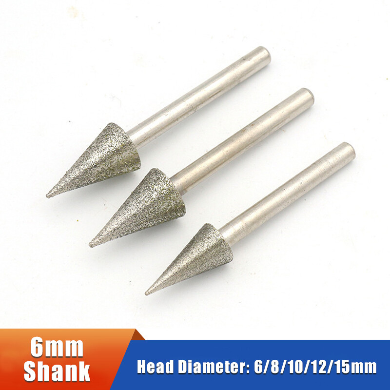 6mm Shank Sharp Needle Diamond Grinding Head Burr Drill Bit Jade Polishing Tools