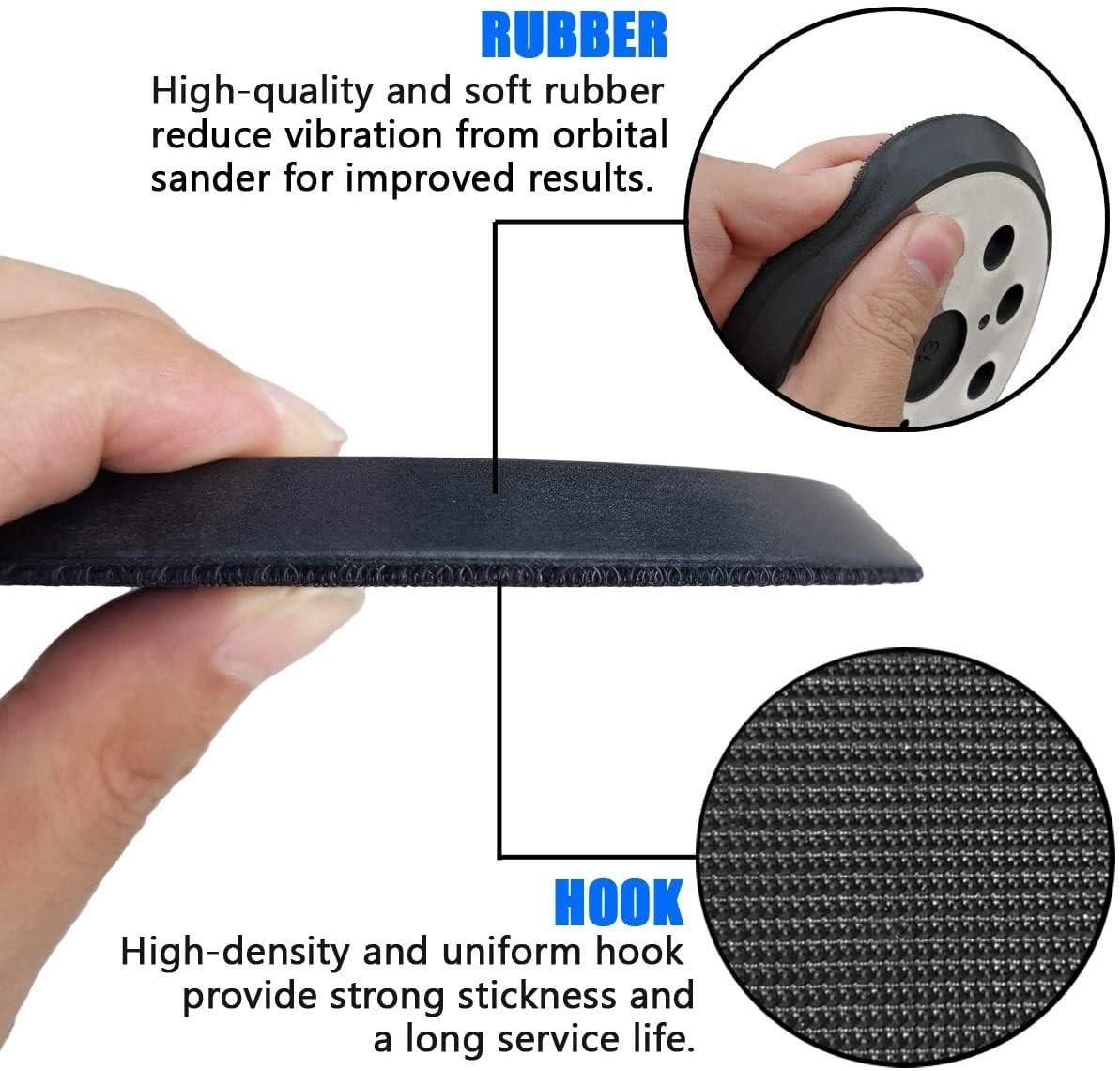 5″ Inch Sander Pad Hook and Loop For Porter Cable 343 390 382 390K