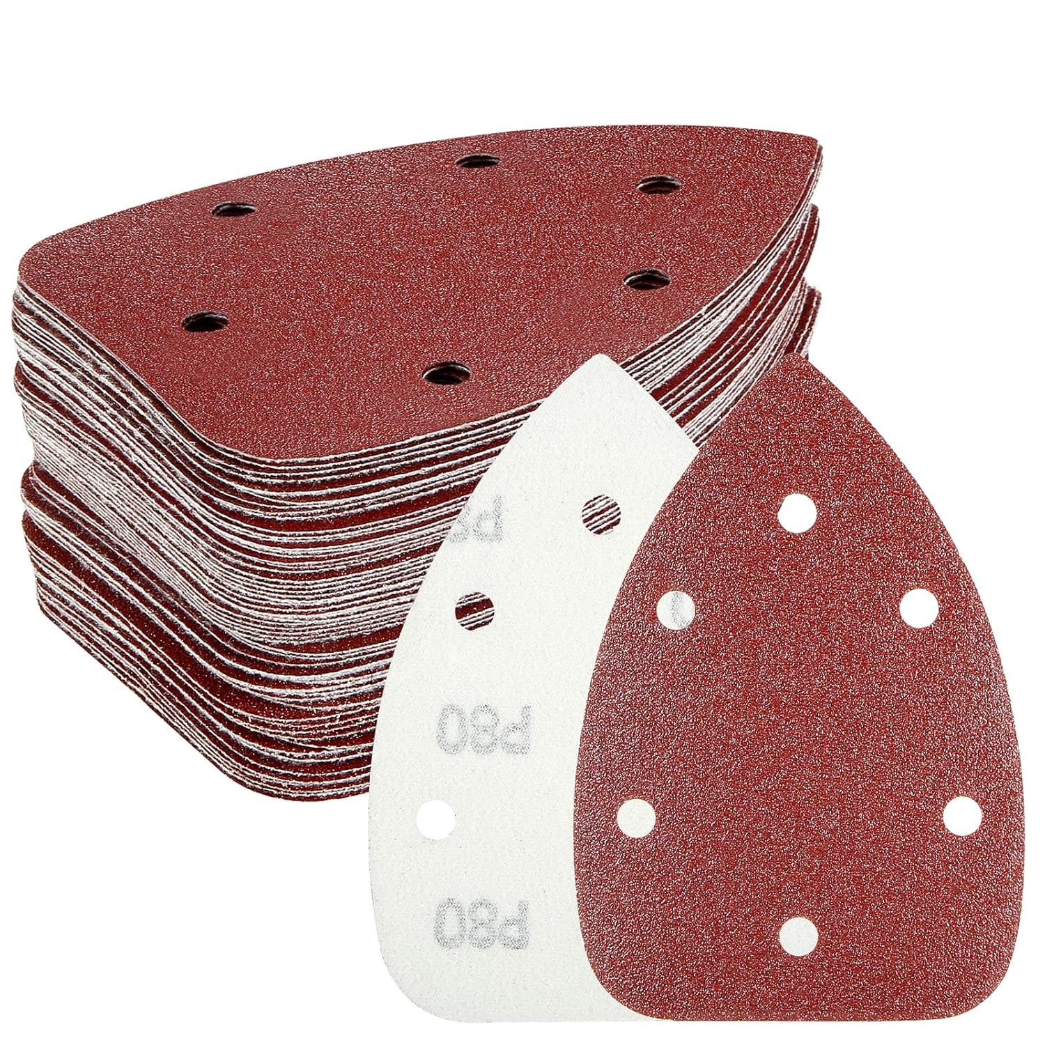 60PCS Triangular Sander Sandpaper 60/8 Grit Detail Sanding Block Assorted Grit