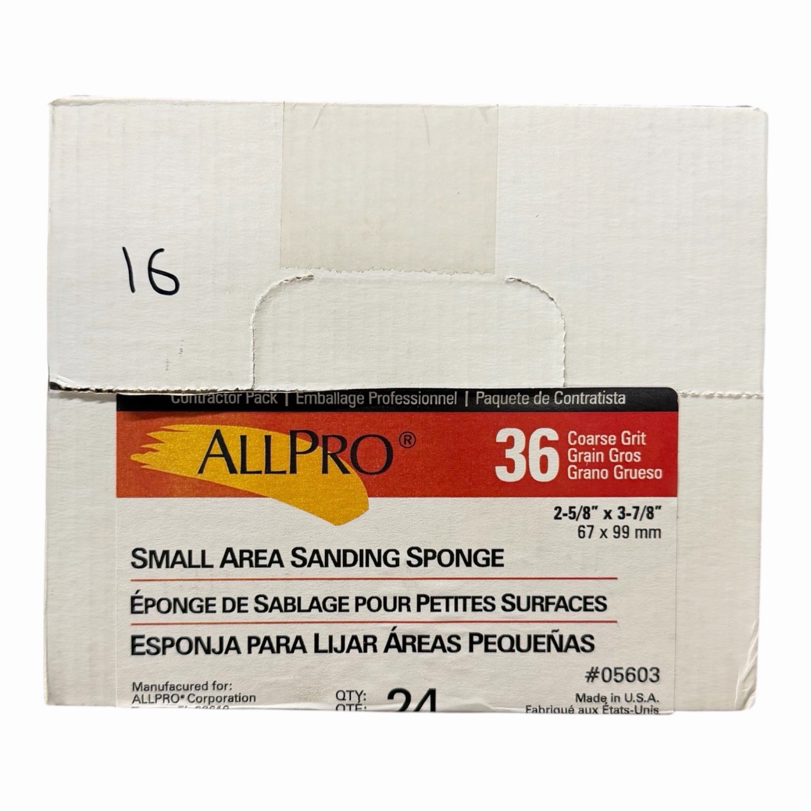 AllPro 100 Fine Grit Small Area Sanding Sponges 16pc Box Fine Finish