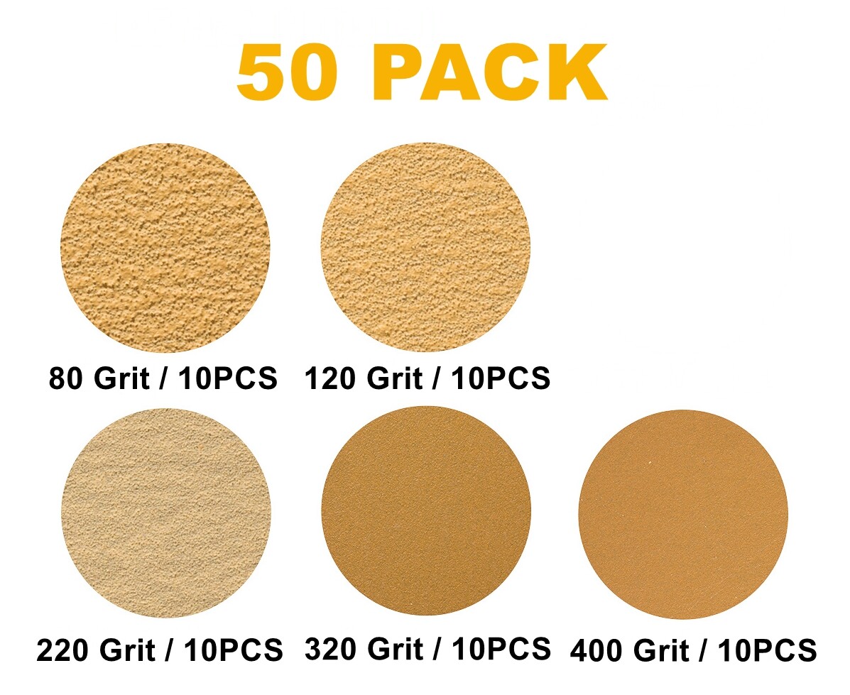 6 in Sanding Discs 80 120 220 320 400 Grit Hook Loop Orbital Sander Sandpaper