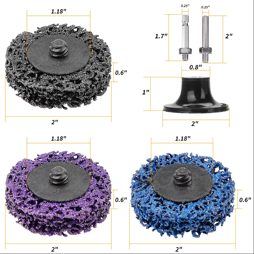 2 Inch Quick Change Easy Strip Discs for Drills Strip Wheel Grinder Attachments
