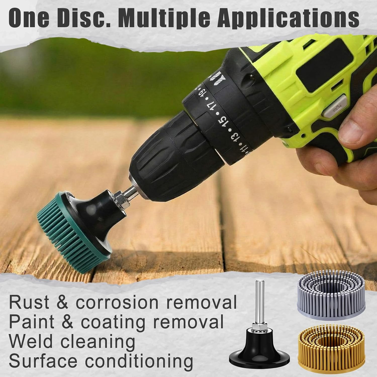 3 Sets 2 Inch Bristle Discs with R Type Disc Holders, Grit 50/80/120 for Grindin