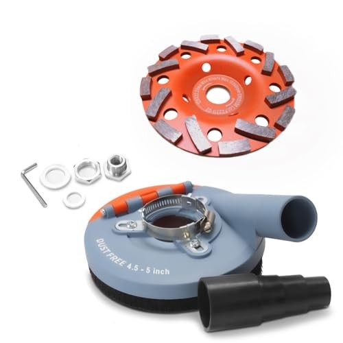 Dust Shroud for Angle Grinder 4.5-5 Dust Shroud + Diamond Grinding Cup Wheel