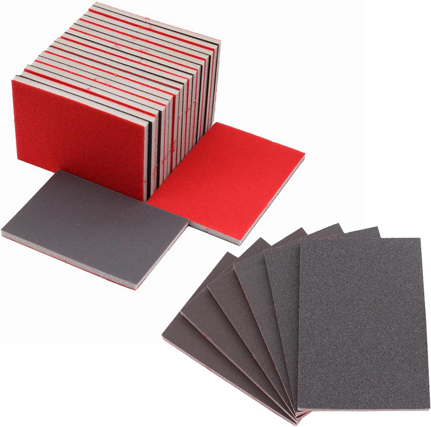 24Pcs Sanding Sponge, 320-3000 Grit, Ultra Fine Wet Dry Flexible Hand Sanding Pa