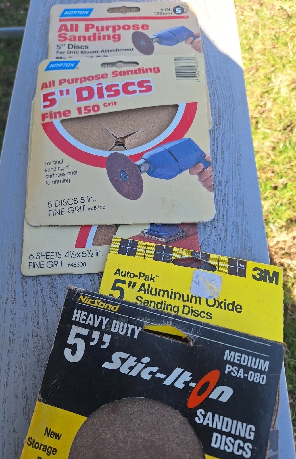Sandpaper 5” Round Disc Various Grits-80, 150, Mixed Pack New Lot Of 5 Packs