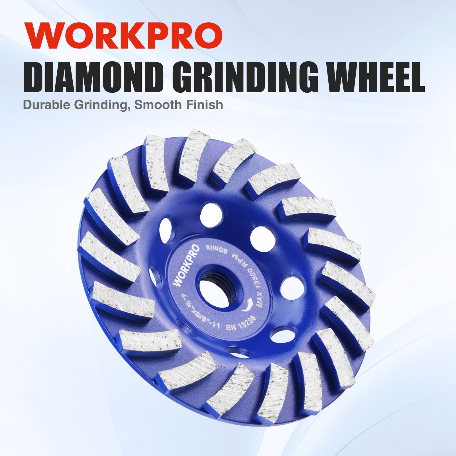 WORKPRO 4.5 Inch Diamond Cup Wheel Concrete Grinding Disc Turbo Grinding Wheel